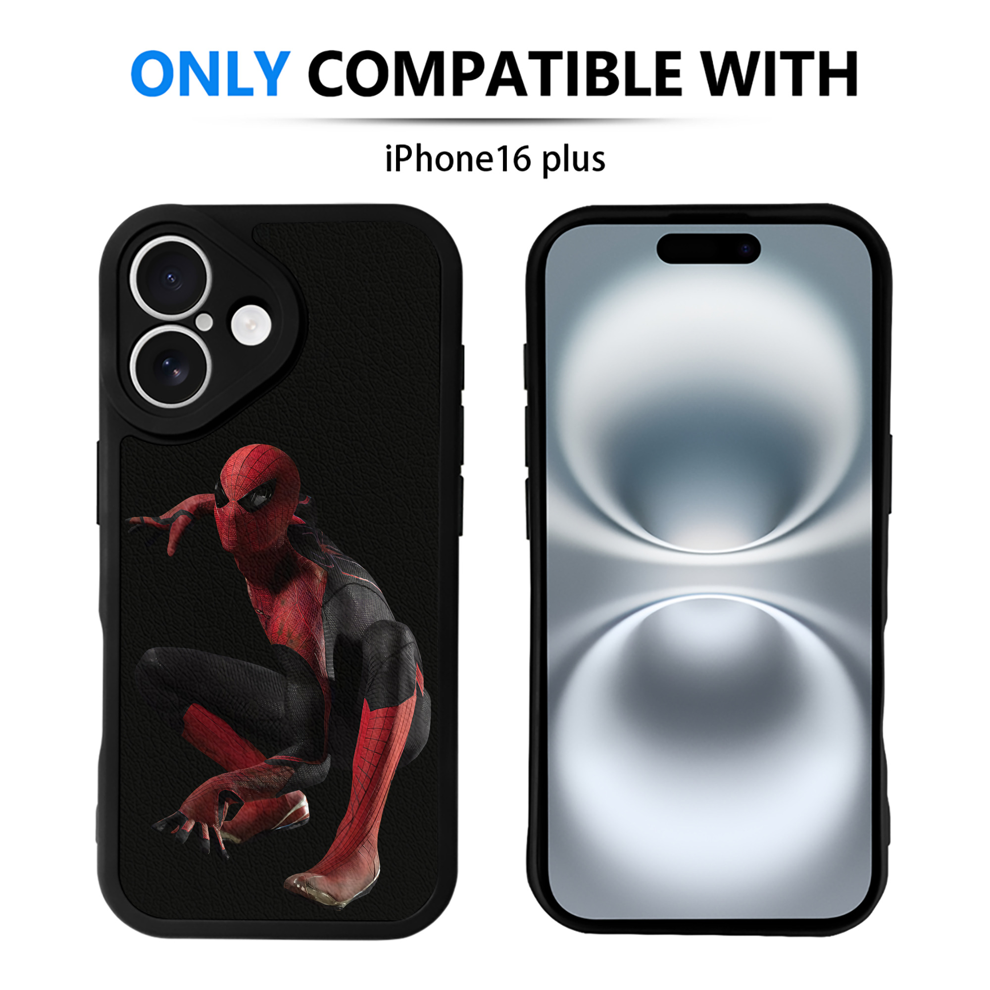 Spider Man スパイダーマン 【iPhone 16シリーズ対応】シリコンスマホケース（レザー調） 材質：シリコン